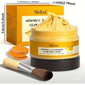 Meliza Vitamin C & Turmeric Clay Face Mask 120g  Deep Cleansing & Moisturizing